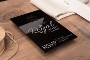Black Acrylic RSVP Invitation Card Design - 1