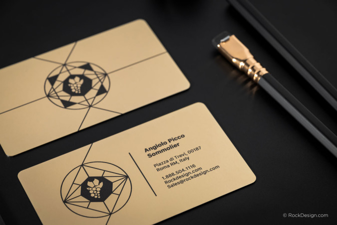 UV Printed Gold Metal Business Cards 