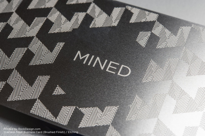 High end etched pattern stainless steel business card - Mined