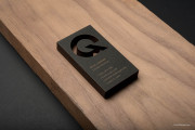 Black quick biz card with laser cutting and engraving 6