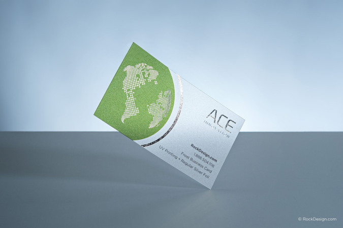 Professional frost plastic polyester visiting card silver foil - Ace