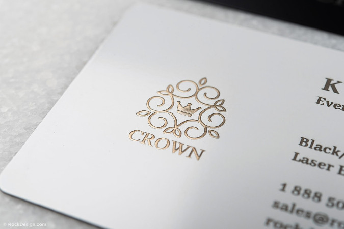 Cool black and white metal name cards - Crown