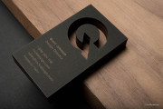 Black quick biz card with laser cutting and engraving 3