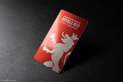 Fancy red metal biz card template 2