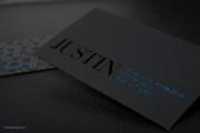 Blue and black foil suede card template 4