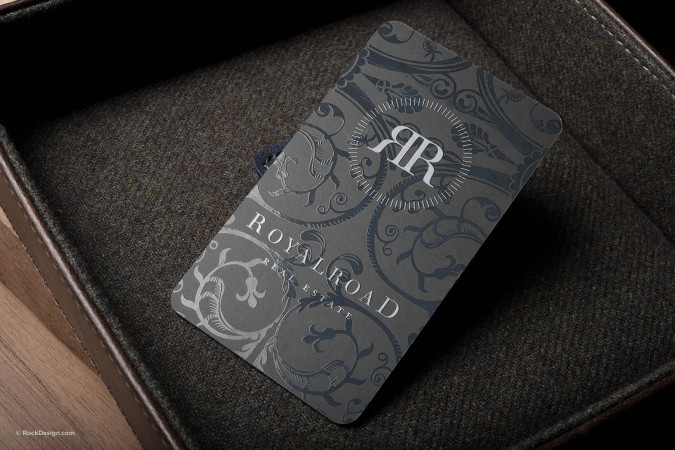Opulent Silk Laminated Business Card Template - Royal Road