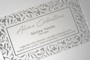 Floral Engraved Crystal Clear Acrylic Business Card 3