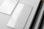 Quick white metal vertical business card template 2