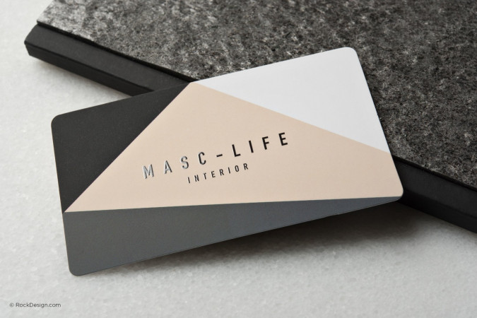 Modern elegant regular suede business card template with spot uv - MascLife