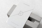 Elegant vertical white metal b card template 4