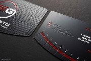 Automotive Black Metal with Etching and Spot Color Business Card 4