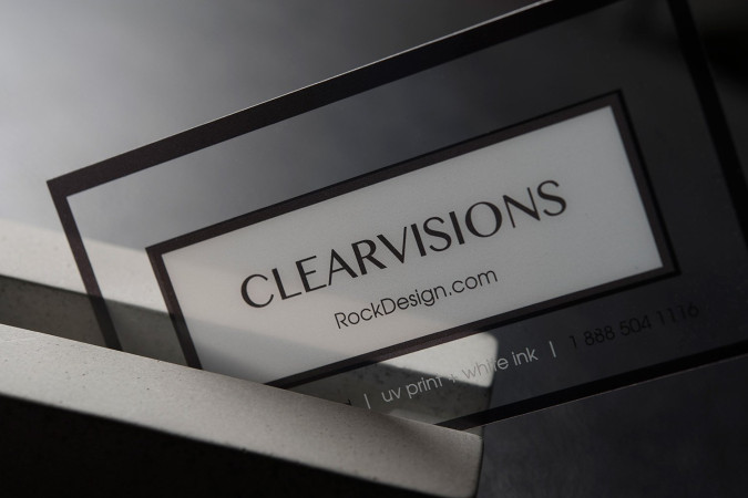 Modern transparent plastic optometrist name card design – Clear Visions
