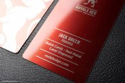 Fancy red metal biz card template 4