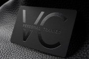 Hard Suede Black Name Card with Silver Foil stamping Business card Template 4