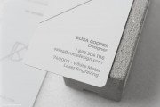 Elegant vertical white metal b card template 6