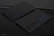 Blue and black foil suede card template 1