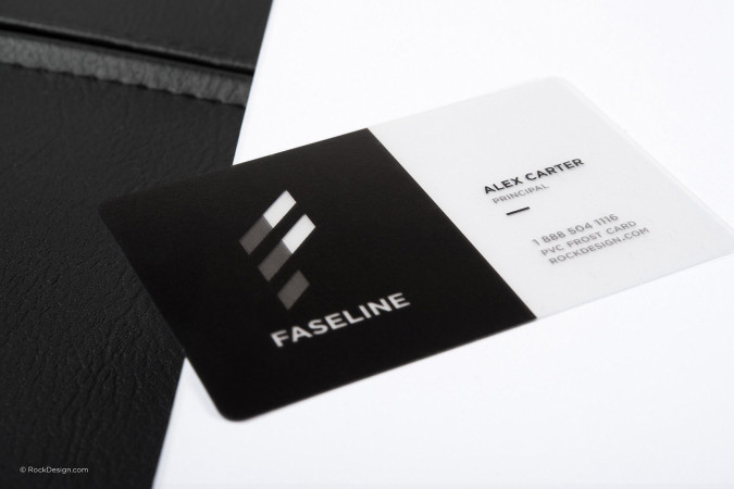 Modern simplistic frost PVC business card - Faseline