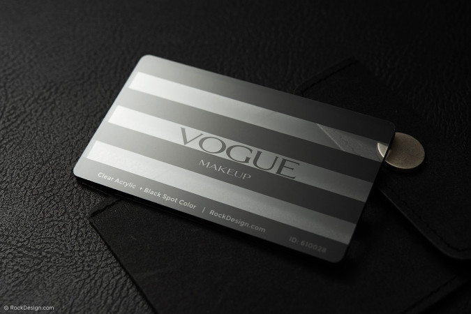Striking Black Printed Acrylic Business Card Template Design - Vogue