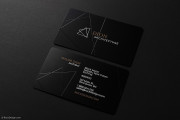 Geometric Etched Black Metal with Metallic Ink business cards 1
