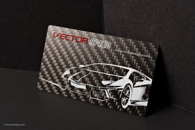Modern carbon fiber business card template - Vector Speed