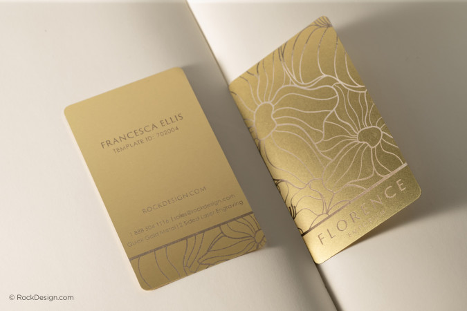 Laser Engraved Gold Metal Business Card - Florence