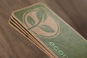 Understated brown kraft name card template with green foil 5