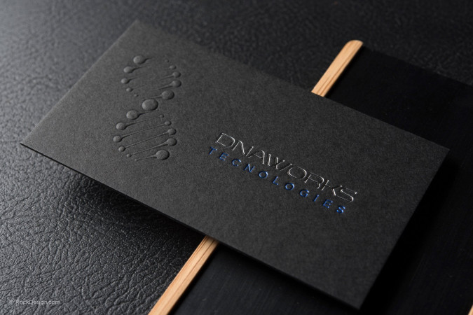 Modern professional black business card template with foil - DNA Works