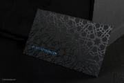 Blue and black foil suede card template 2