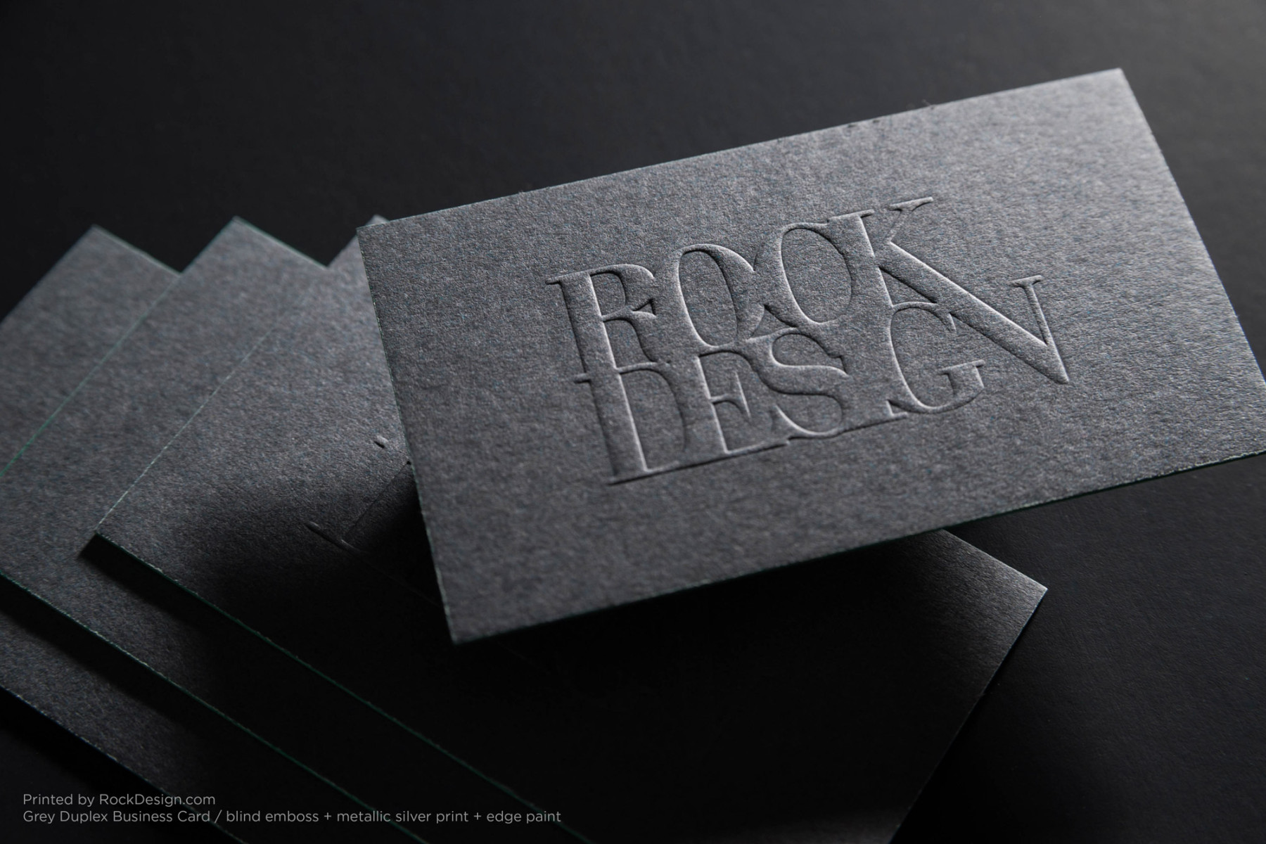 Print embossed business cards ONLINE TODAY | RockDesign.com