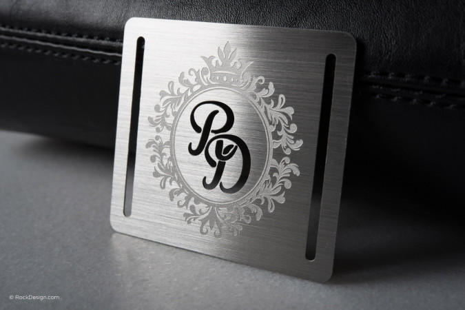 Luxury stylish brushed metal business card tag - RD
