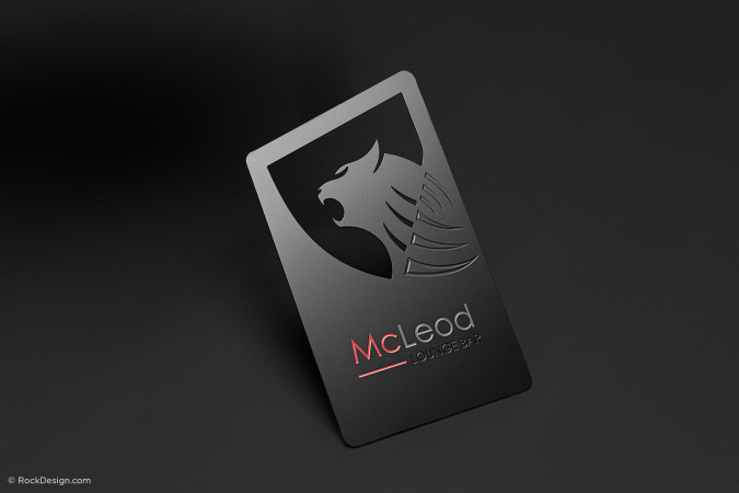 Modern cutout black metal business card - McLeod