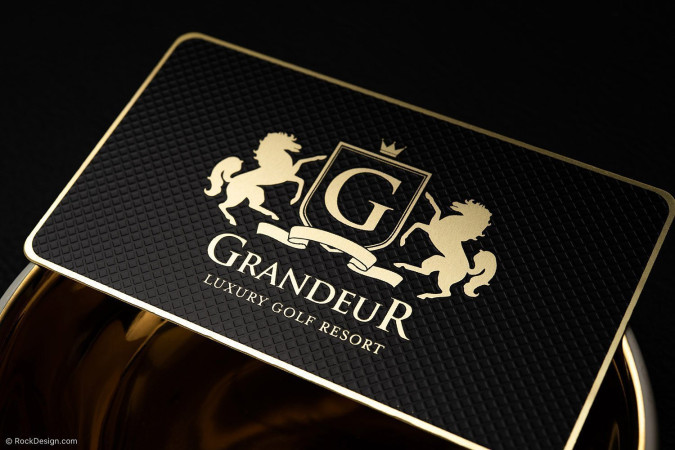 Luxury Gold Metal Business Card - Grandeur