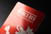 Fancy red metal biz card template 1