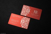 Elegant Laser Engraved Red Metal Business Card 2