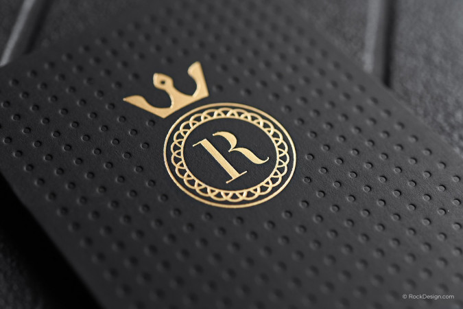 Luxury realtor suede card with foil stamping and rounded corners - Rick Moore