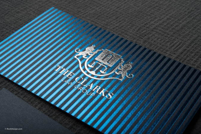Captivating Blue Striped Navy Duplex Business Card Template - The Clarks