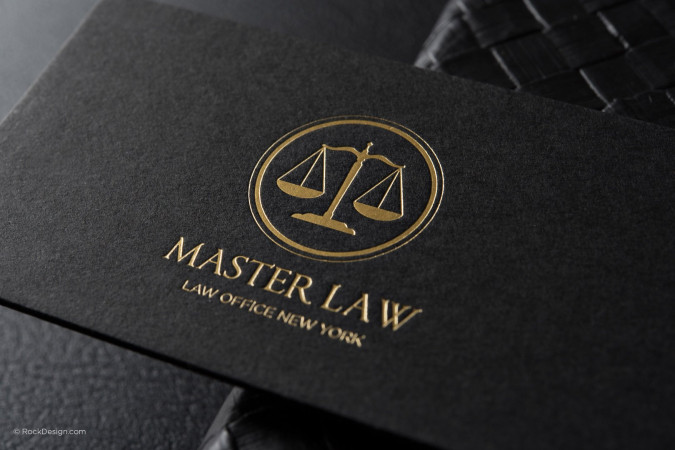 Classic modern black duplex attorney business card template - Master Law
