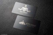 Sleek and creative black metal fitness name card template 4