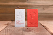 Red/white embossed visit card template 1