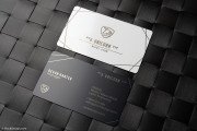 Laser Engraved Black & White Metal Business Cards Design 2