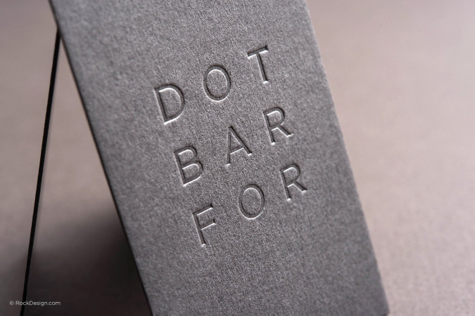 Minimalist elegant gray business card with foil stamping - Dot Bar For