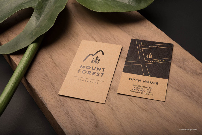 Eco Revolution brown Kraft business cards - Mount Forest