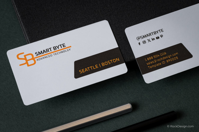 QR Code UV Printed White Metal Business Card - Smart Byte