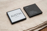 Minimalist Black Square Business Card Design 1