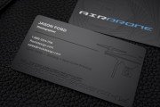 Modern Professional Black Metal Business Card Template with etching and spot color 3