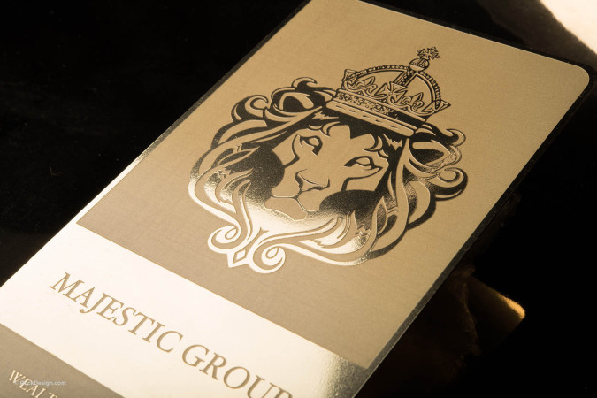 Stunning Mirror Finish Gold Metal Business cards - Majestic Group