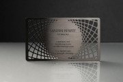 Cut Through Gunmetal Name Card with Etching Business Card Template 3