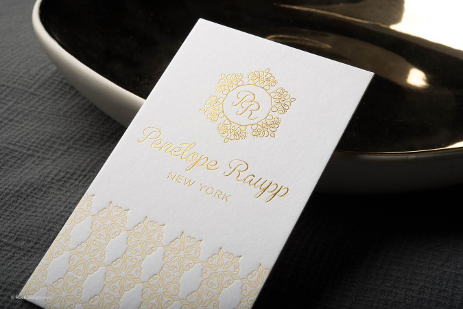 Charming Patterned Vertical Business Card Template Design - Penelope