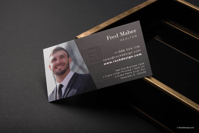 Simple Realtor business card template - Fanford Silk