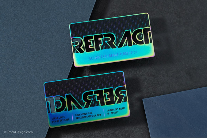 Radiant Iridescent Metal Business Card - Refract